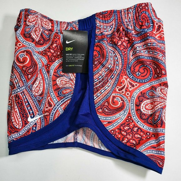 Nike Dry Shorts Women's Running Training Athletic Red Paisley Size XS CJ2418-631 - Picture 4 of 8
